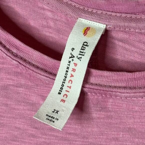 Daily Ritual Anthropologie Sleeveless Tank Ruffle Blossom Pink Dress Size 2X - Picture 11 of 12